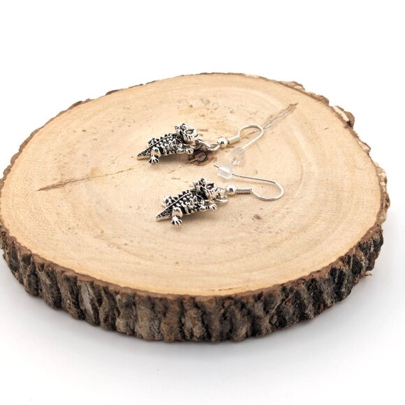 Navajo Jewelry Horned Toad Dangle Earrings Sterling Silver Handmade *** - Picture 8 of 10